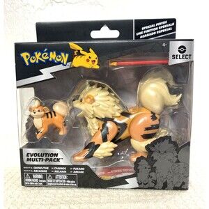 Pokemon Select Evolution Multipack Growlithe and Arcanine Battle Figures Orange